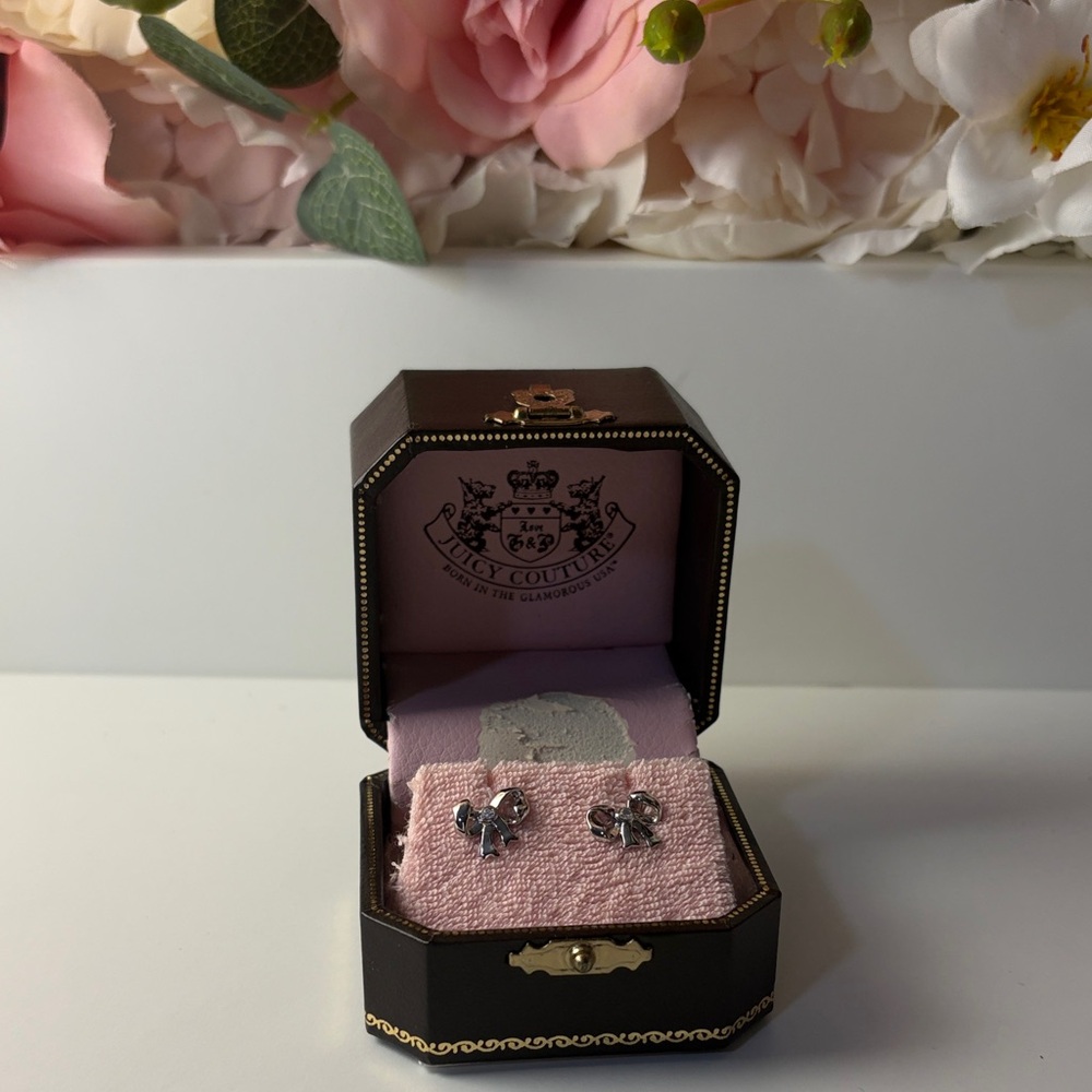 Juicy Couture Silver Bow Stud Earrings